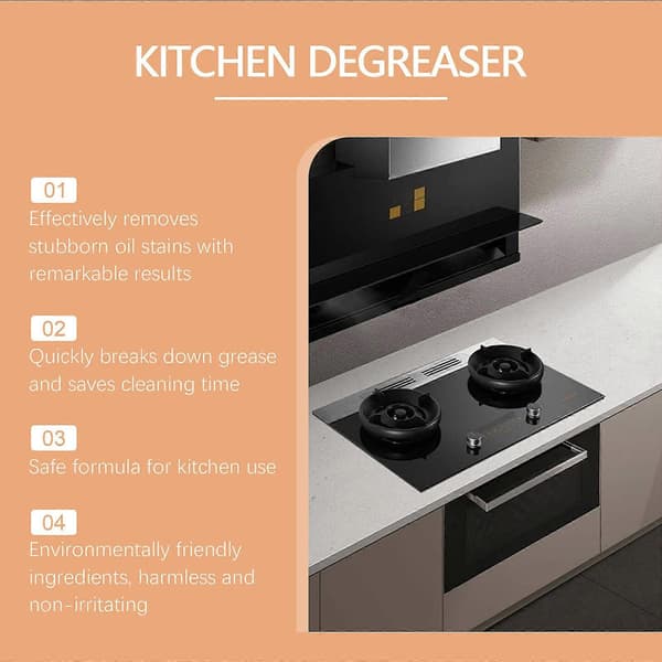 Kitchen Degreaser Cleaner Non-Corrosive Multifunctional Cleaner for Stubborn Stains