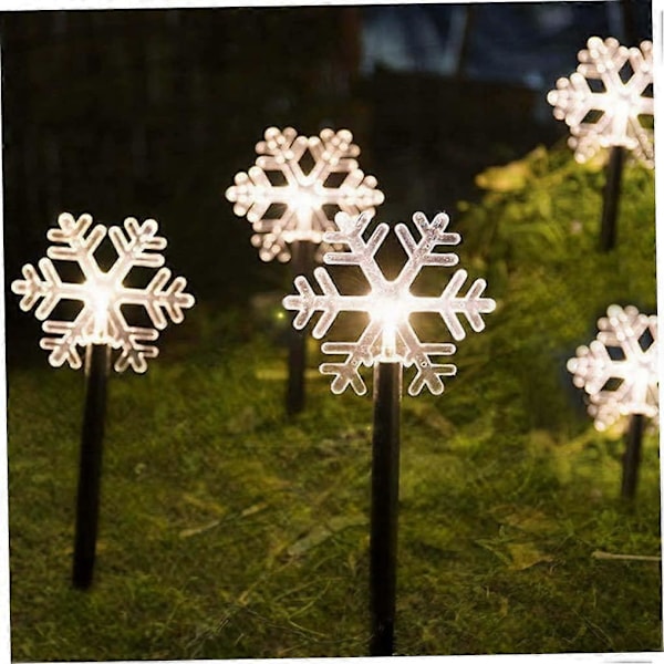 LED Julelys for Sti Hjem Juledekorasjonslys Snøfnugglys (Uten Batteri)