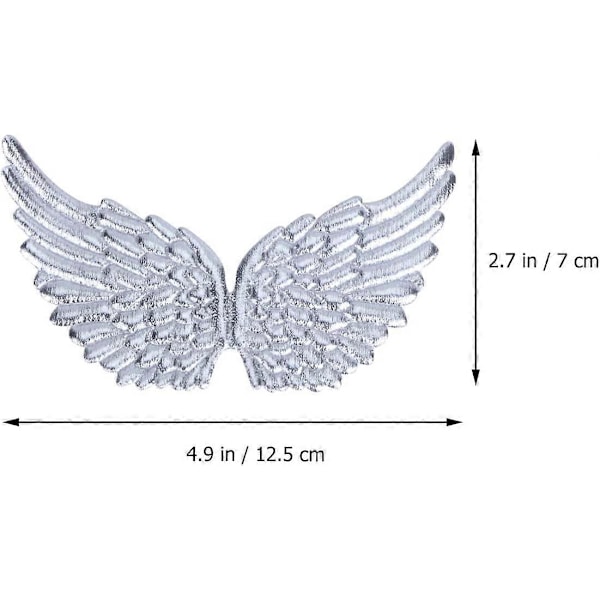 3D Vingar Patch Kläder Dekal 13.5CM DIY Hantverk Dekoration (Vit) 12 Stycken COLOR2