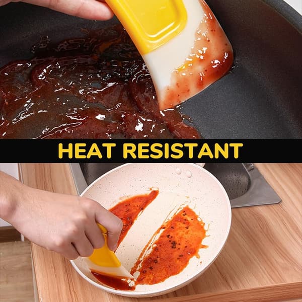 Food Grade Silicone Kitchen Spatula Set - Heat Resistant Rubber Spatulas, Non-Scratch Kitchen Utensils