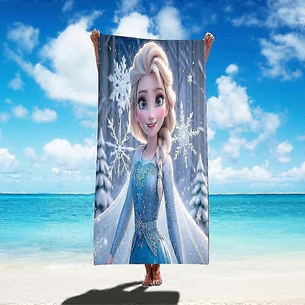 Frozen-painettu rantapyyhe Prinsessa Elsa -pyyhe Uimapyyhe 25-26