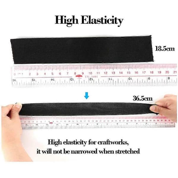 Elastisk Bånd 5 Meter 40 Mm Bredt Svart