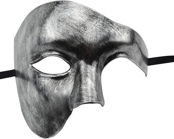 Herrmask Phantom of the Opera maskeradmask halvmask (Svart)