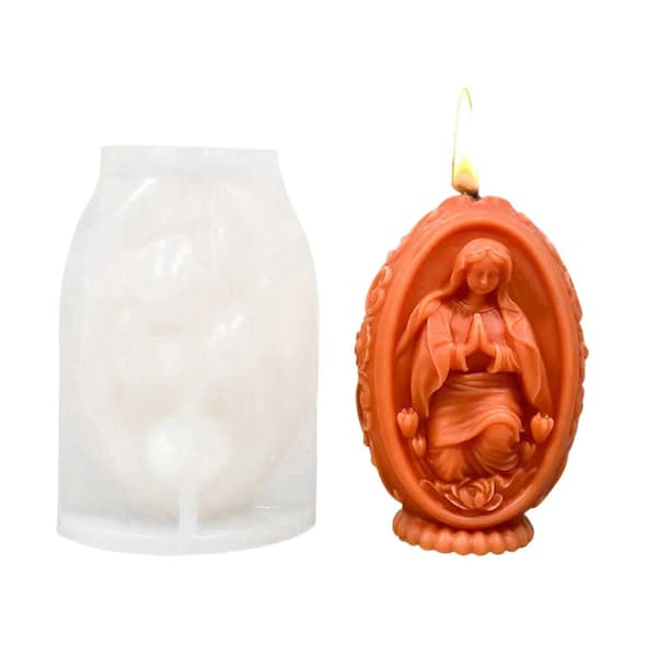 Æg Silikoneform 3D Jesus Æg Lysforme Støbeform Gips Ornamentforme Håndværksartikler Epoxyharpiksforme