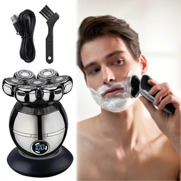 Multifunktionel skægtrimmer til skaldede mænd - USB-genopladelig, præcisionsbarbering til ansigt, hoved og krop, perfekt til den daglige plejerutine Bundle