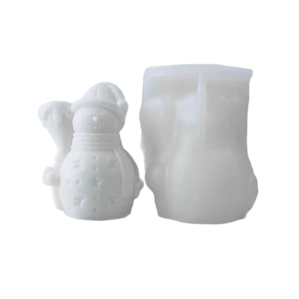 Jultomten Ljusform Festlig Silikonform Vacker Jul Snögubbe Aromaterapi Hartsformar DIY Heminredning