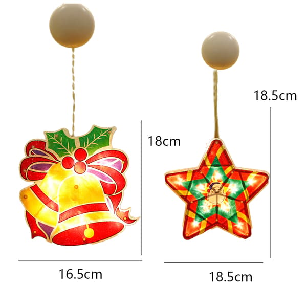 Christmas Window Decoration Lights, Suction Cup Window Hanging String Lights Christmas Decoration Gift, Small