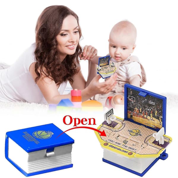 Basketbollsplan Vikbar Studsbok Mini Nyckelring Basketbollsplan Hänge Leksak