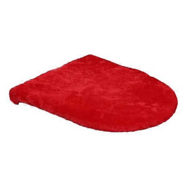 Toalettsitsöverdrag i enfärgad, ultramjukt med elastiskt band, halkfritt material, tvättbart red
