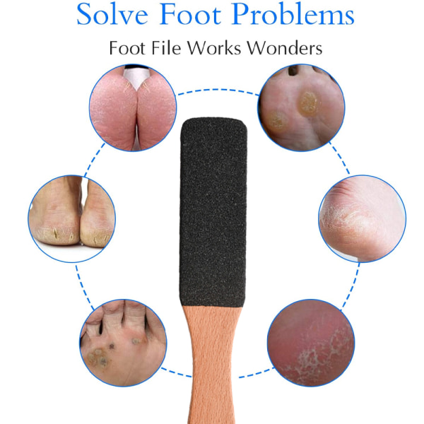 2 stk fotfil fotskrubber  Trefot håndtak fotfil Pedikyrfil for død hud profesjonell