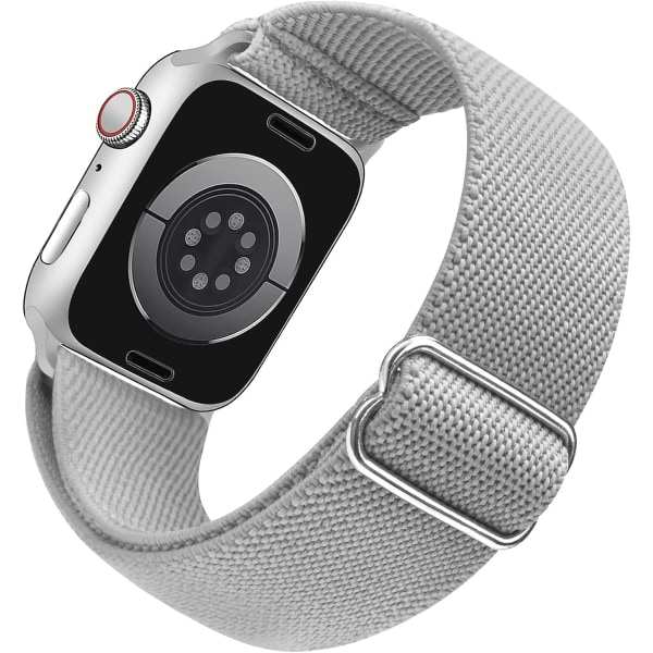 Stretchigt watch kompatibelt för Apple Watch Band 45 mm 44 mm 42 mm Bekvämt justerbart sportband för kvinnor män - ljusgrå