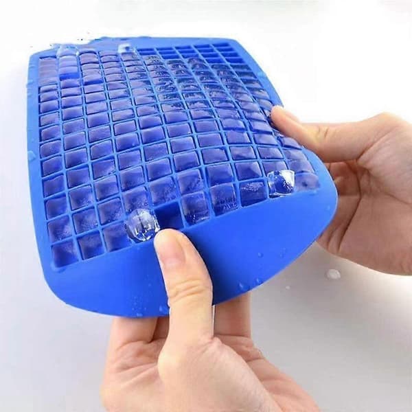 2-pack Mini Silicone Ice Tray 160 Grids Ice Maker 1cm Small Cubes Ice Tray Mold black