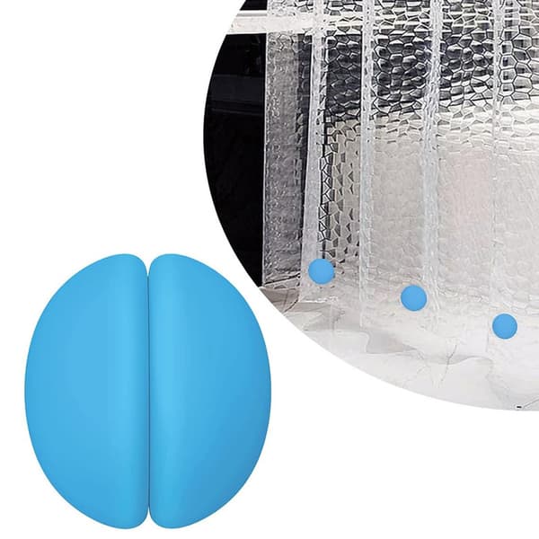 Magnetiska duschdraperivikter för duschdraperi Anti-blås Stark fixering Duschdraperitillbehör för badrum Blue