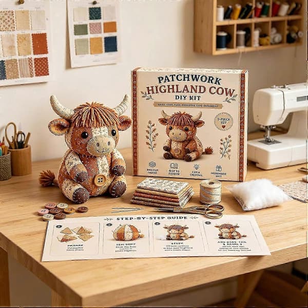 DIY Patchwork Dyresykit, Håndlavet Tøjdyr Håndværkssæt G