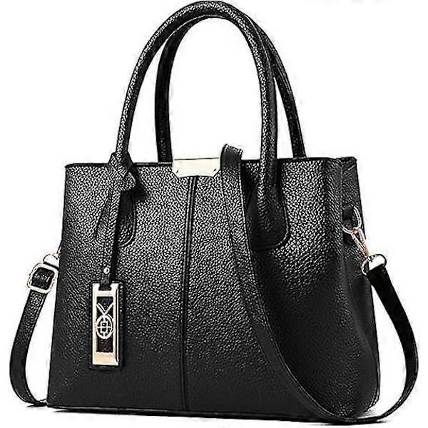 Naisten olkalaukku käsilaukku Nahkainen Crossbody-laukku ja käsilaukut naisille Black