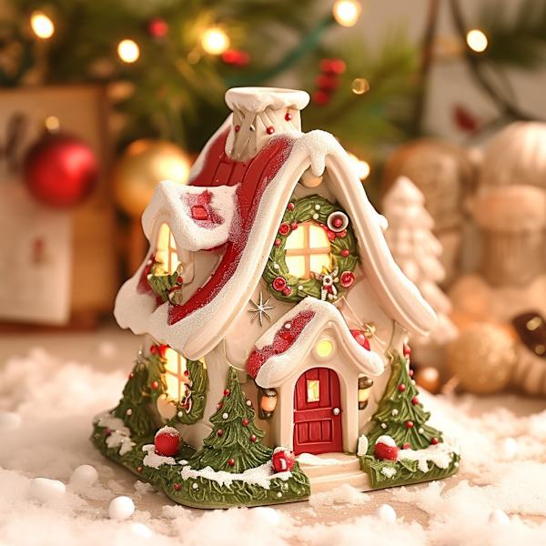 Jul kreativa igloo harts hantverk litet hus fritidshus festdekorationer aromaterapi ornament