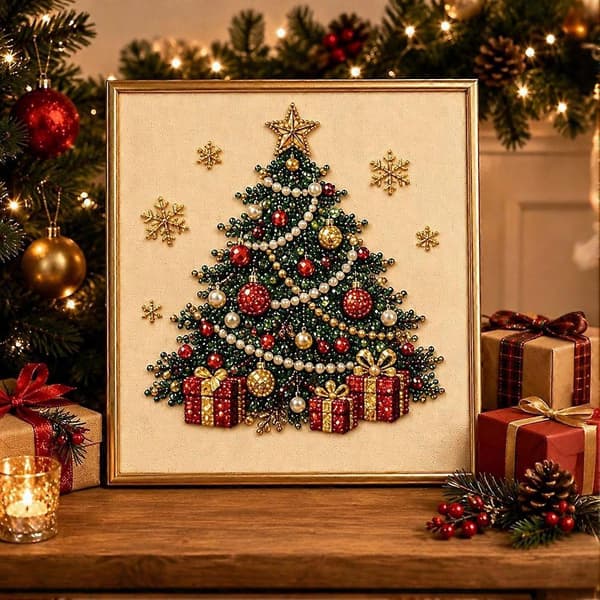 DIY jule-kreativitetssæt til voksne. Perfekt julepynt til hjemmet. Håndlavet julegaveudstilling 23 Ruby Reindeer