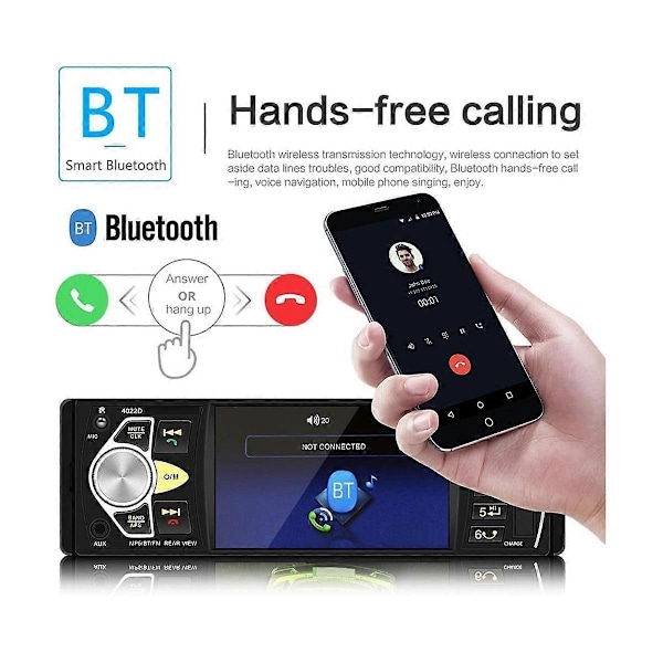 Auton Radio 1 Din Stereo MP5 Soitin Bluetooth FM USB Autoradio 4.1 Tuuman Tuki Peruutuspeili Mirrolink S