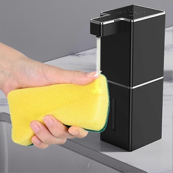 Induktionssæbedispenser Elektrisk skumhåndvasker Automatisk induktionssæbedispenser Sort