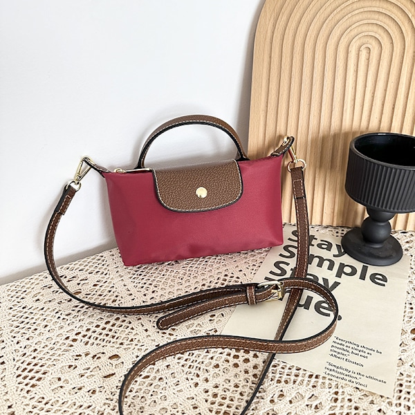 Dammode Colorblock Mini Crossbody Väska, Enfärgad Fyrkantig Handväska Med Justerbar Rem, Elegant Handväska Wine red