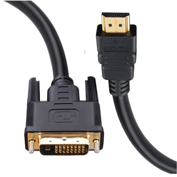 HDMI till DVI, guldpläterad HDMI till DVI-kabel kompatibel för dator, stationär, bärbar dator, PC, bildskärm, projektor, HDTV