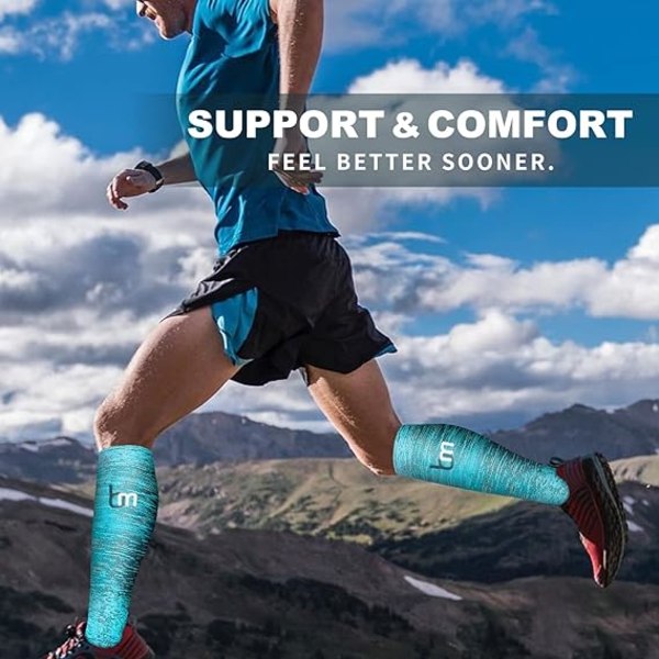 6-pack kompressionsstrumpor för kvinnor och män Cirkulation-bästa stöd för medicinsk, löpning, omvårdnad, atletisk ben hoppar över fitness elastiska strumpor -S/M