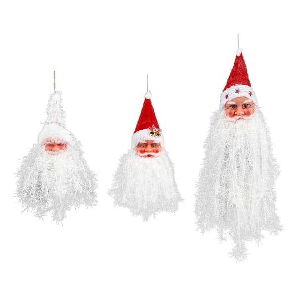 Juleophæng med julemandsskæg-vedhæng, 3-pak