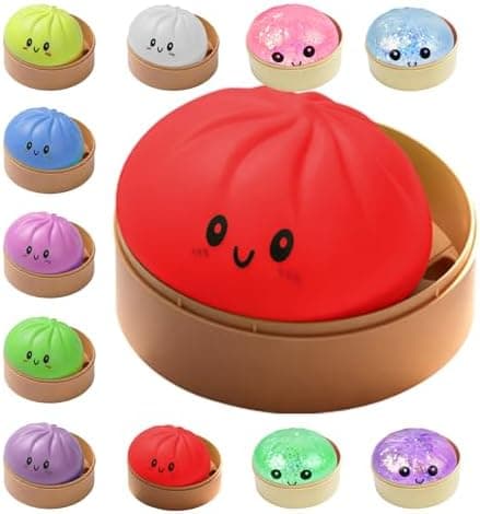 Dumplings Squishy Mystery Mini Dumplings Squishy Stressbolde Fidget Sensorisk Legetøj Blød Klemme Dekompression Dej (Lilla-A) Red