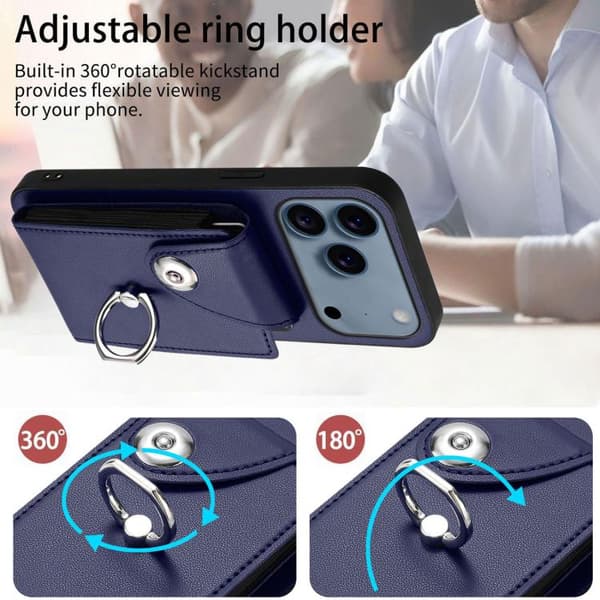 iPhone 17 Pro Cover med Organ Kortpung og Ringholder samt Lang Snor