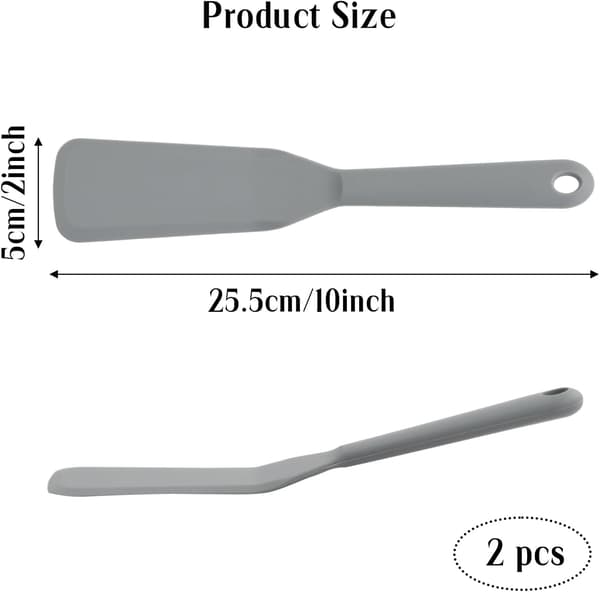 2-pack silikonspatel, non-stick silikonspatel, vändbar spatel, värmebeständig pannkakspatel, omelettspatel