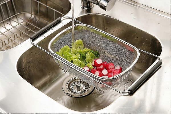 26-27 11 x 30 x 19 cm silver stor trådnätssil för diskho