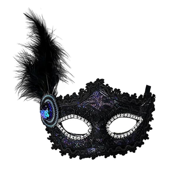 Venetiansk Halvmask för Kvinnor – Spets & Strass – för Halloween & Bal