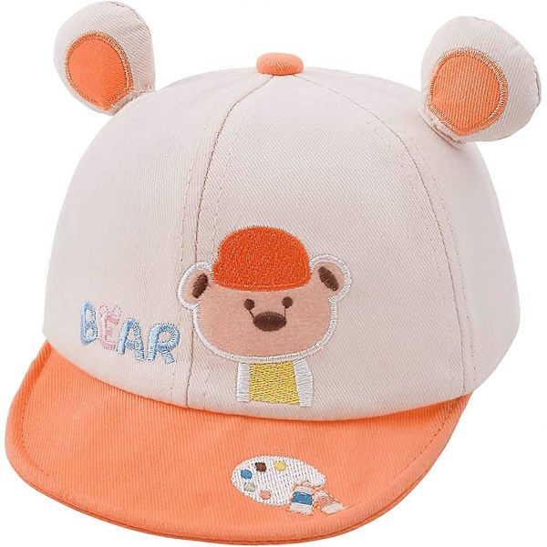 Baby søt baseballcaps bomull baby myk hatt solskjerm baseballcaps (oransje)