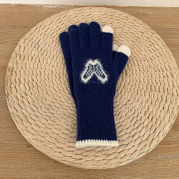 2st Förlängda Handskar Mjuka Stickade Termiska Vantar Unisex Modehandskar för Utomhusaktiviteter Grå