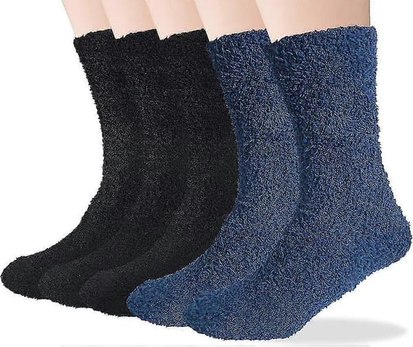 5 par fluffiga herrstrumpor Vinter Tjocka Termiska Strumpor Varma Hemtofflor Sängstrumpor Walkbee 254 Walkbee 2489 B