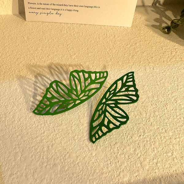 Kvinders øreringe pige stud øre Drop farverige Hul Stor Butterfly Vedhæng Enkel Kreativ Angel Wing Green