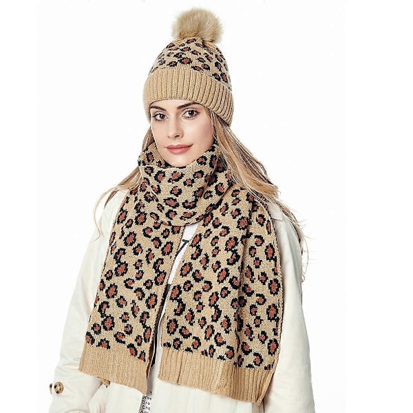Avslappnad utomhussportsmössa för damer i varm stickad ull (Camel) 1 stycken