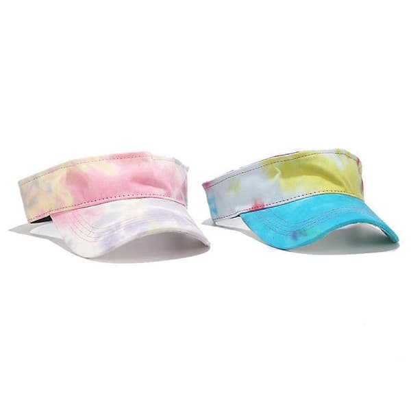 Fargerik Tie-Dye Solskjermhatt for Voksne UV-beskyttelse Tom Topp Rosa