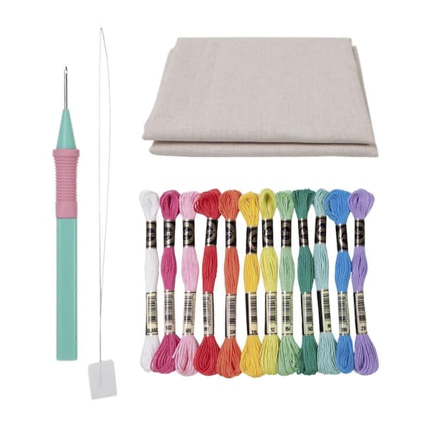 Punch Needle Broderisæt Punch Needle Sæt Bærbart Punch Needle Værktøj til DIY A