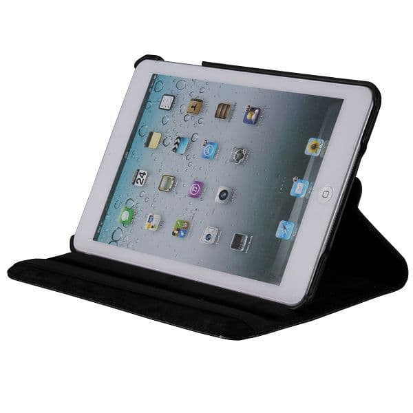 Skinnveske med roterbart stativ svart, iPad Mini/2/3