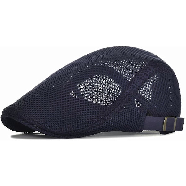 Pustende Sommerhatt i Mesh for Menn, Justerbar Flat Cap av Avisguttype