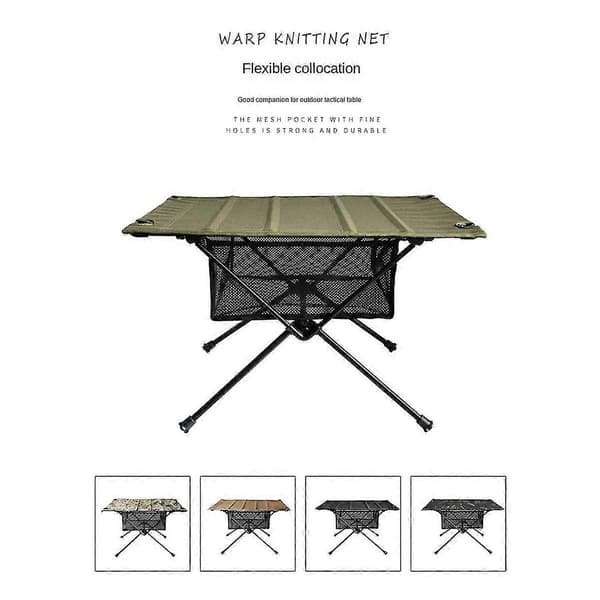 Sammenklappeligt campingbord opbevaringsnetpose under bordet netpose campingbord opbevaringspose