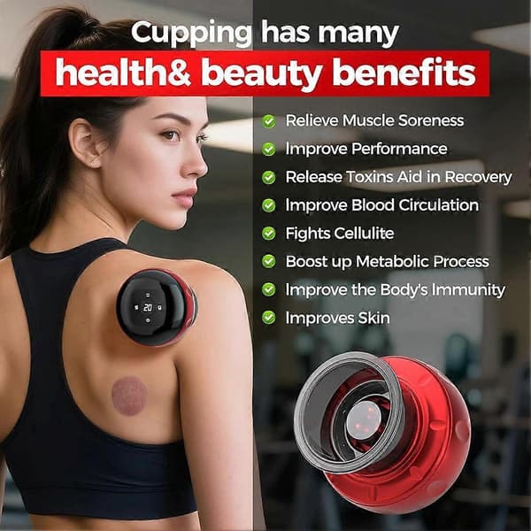 5-i-1 Smart Cupping Terapi Sæt, 12-Niveauer Temperatur- og Sugekontrol, Massage Cupping Sæt til Målrettet Smertelindring