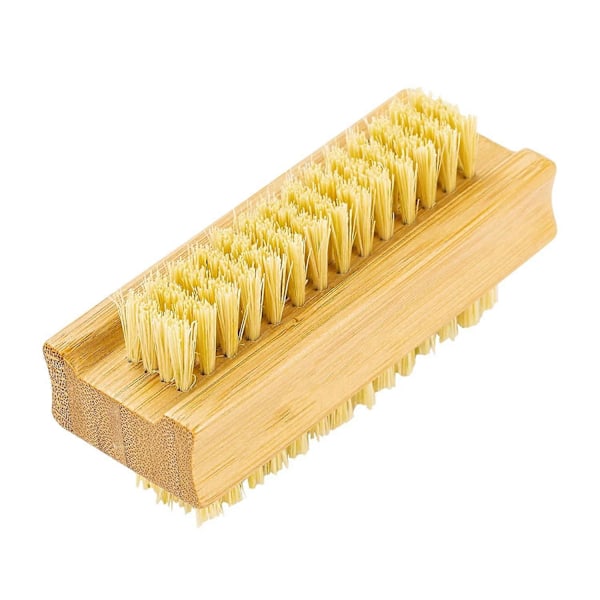 Bambunagelborste Dubbelsidig Stark Naturträ Sisal Skrubbborste 2 Stycken