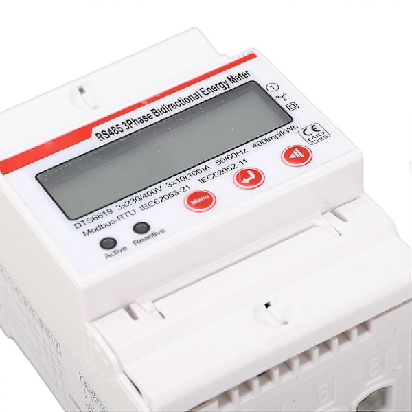 DIN-skena Strömmätare 3-fas 4-ledare Multifunktionell LCD-display Voltmeter Amperemeter Frekvens Effekt M