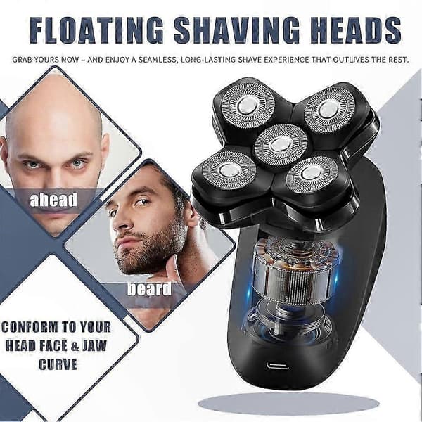 MANSCAPED Dome Shaver utbytesblad, 5-bladigt magnethuvud, 2-pack för män Black
