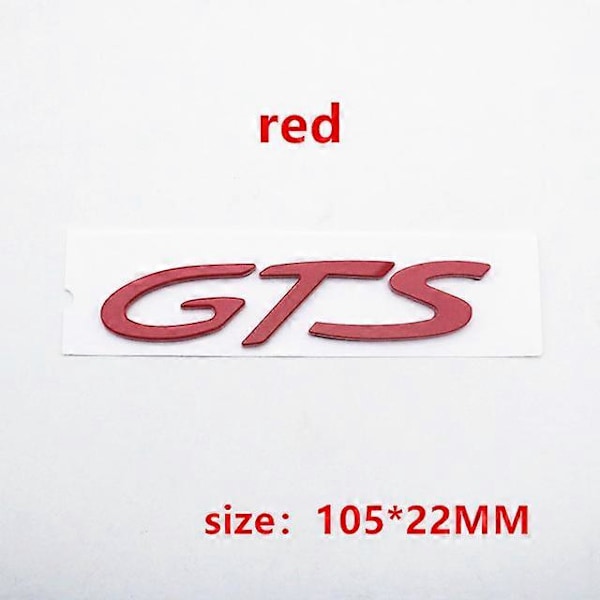 3D ABS Sølv Svart Røde Bokstaver Turbo 4 GTS Ord Bil Bakre Bagasjelokk Emblem Merker Klistremerke Dekal bilklistremerker Red-GTS