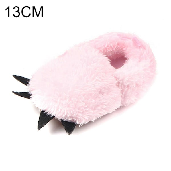8 Färger Baby Brushy Paw Skor Spädbarn Plush Inomhus Moccasins Småbarn Vinter Tjockade Varma Skor Pink 13cm