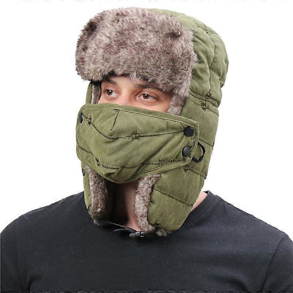 Vintervarm Katt Broderad Vindtät Mask Öronvärmare Mössa (röd)