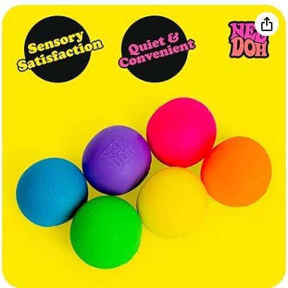 6-pack Rainbow Stress Balls Fidget Toy Set Mini Sensory Squishy Squeeze Gift Box
